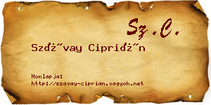 Szávay Ciprián névjegykártya